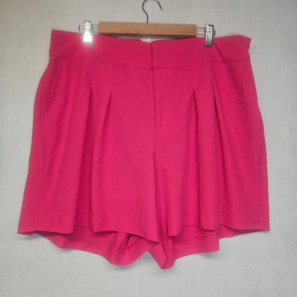 Torrid Pink Wide Leg Studio Crepe Shorts Plus Size 16 High Rise Stretch